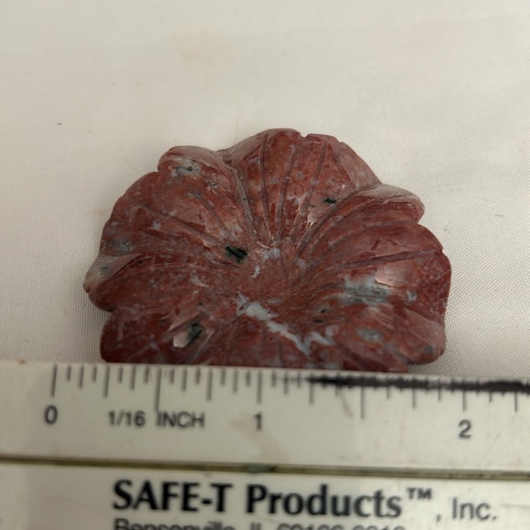 Rhodochrosite flower pendant to make your own necklace approximately 2” glazed - Picture 6 of 6